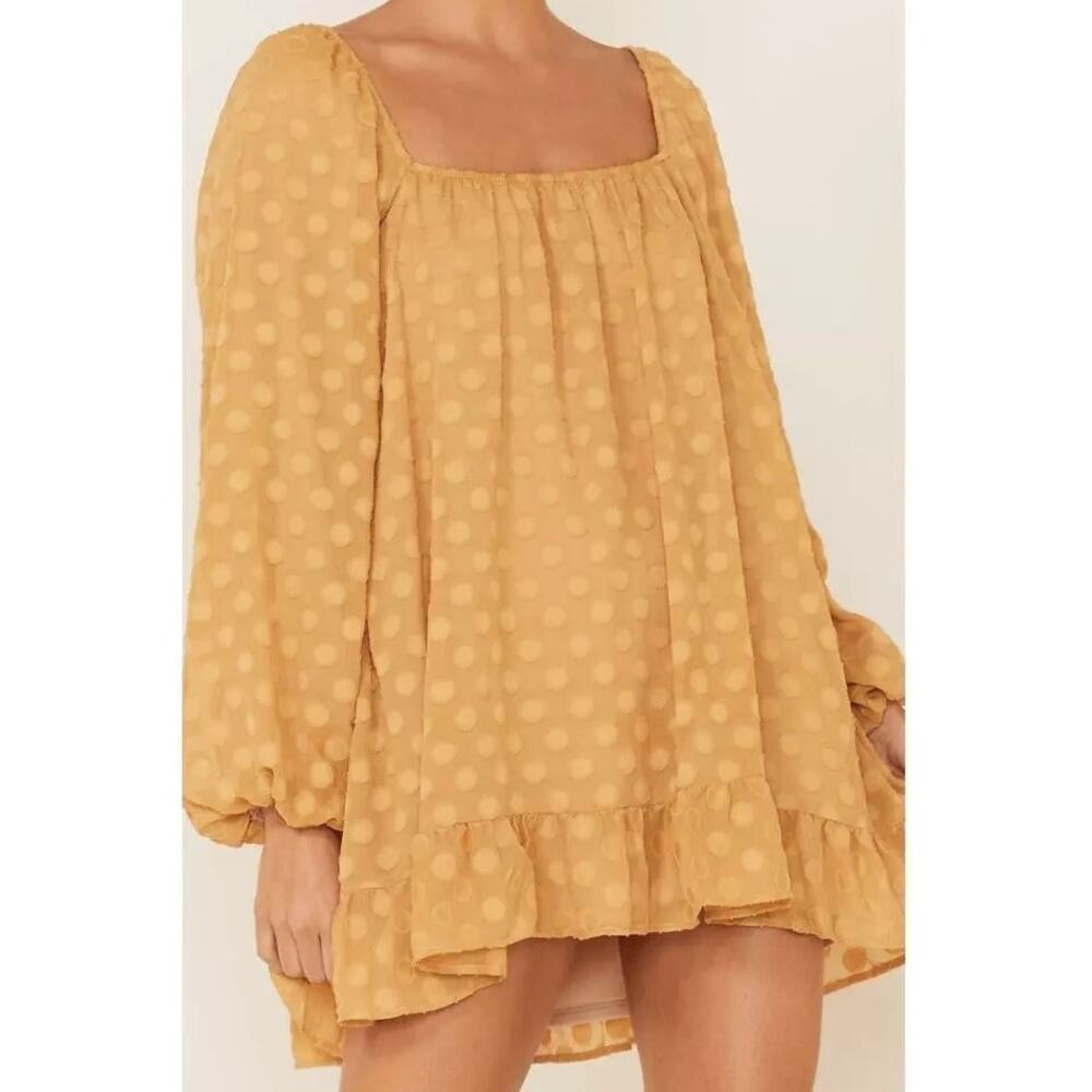 Show Me Your MuMu Mustard Yellow Polka Dot Mini Dress